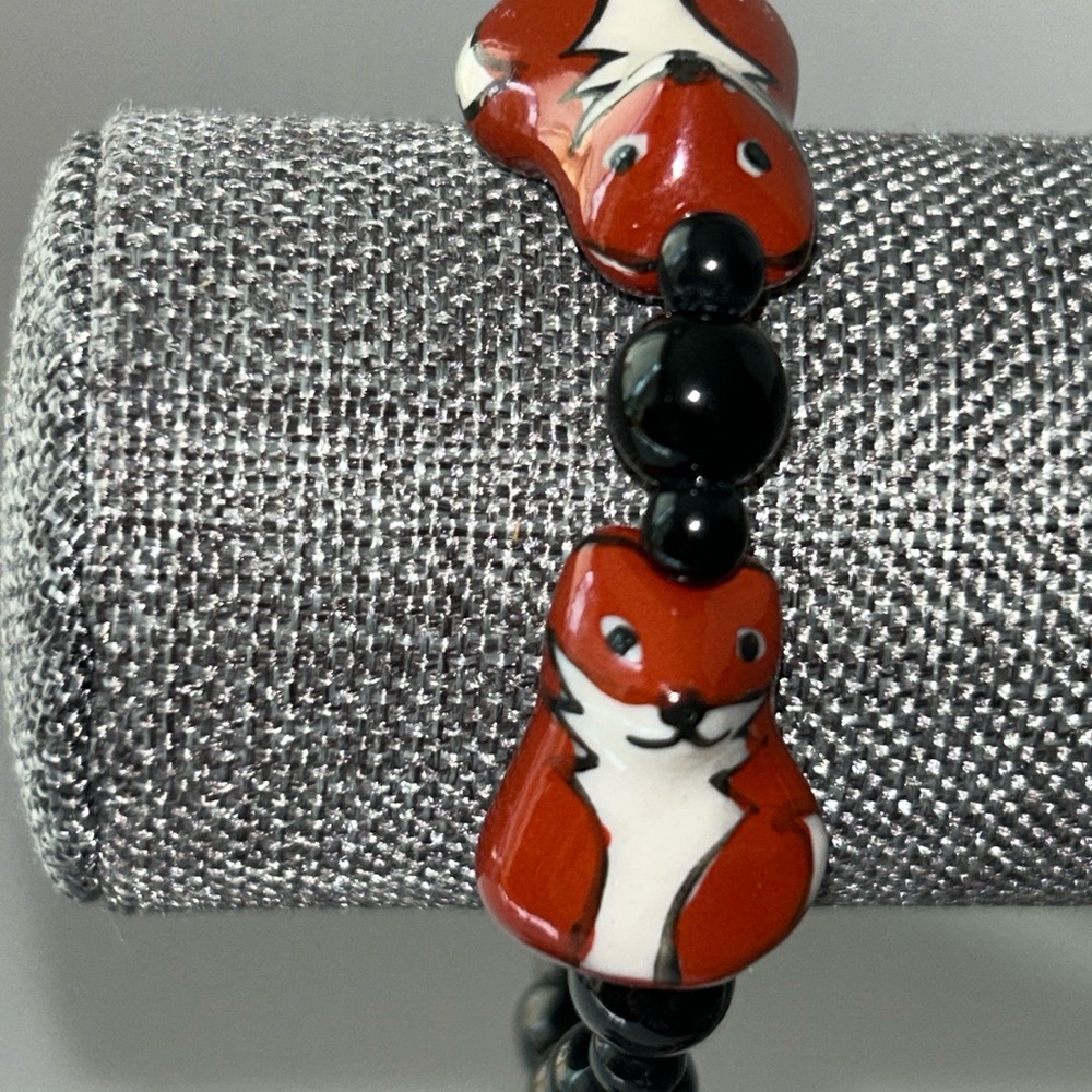 Handmade Beaded Fox Bracelet